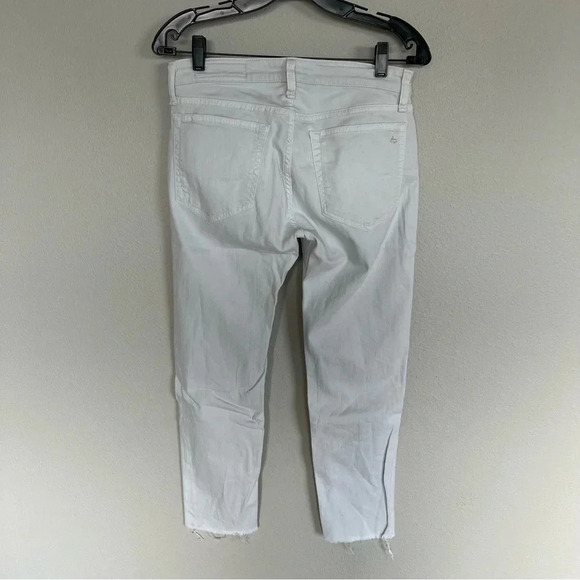Rag & Bone Dre Low Rise Ankle Slim Boyfriend Jeans White W/ Holes Denim Women 26 - Picture 6 of 9